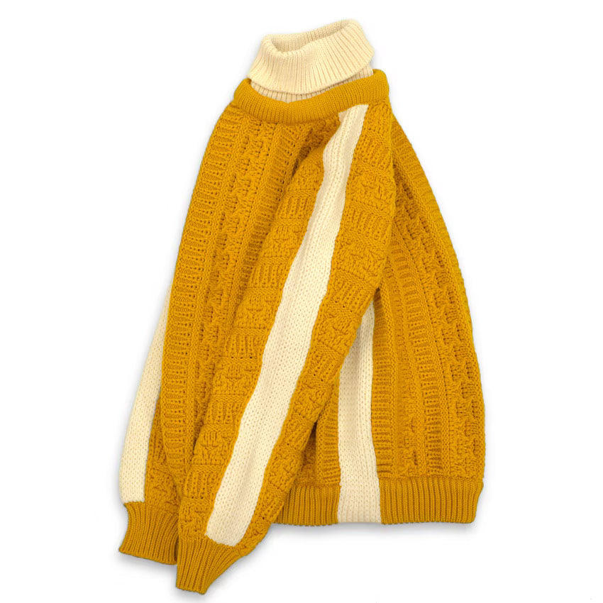 ~60's Mitchell-Hermann Two Tone Turtle Neck Wool Sweater... L