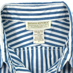 1980's BANANA REPUBLIC SAFARI & TRAVEL STRIPE SHIRT...S