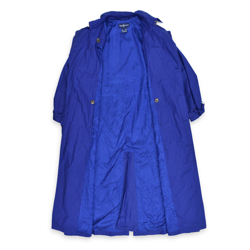 〜90's Ralph Lauren 馬タグ Cotton Trench Coat Dark Blue ... M