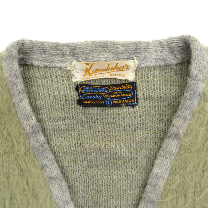 60's Kandahar FOUR COLAR MOHAIR CARDIGAN... L