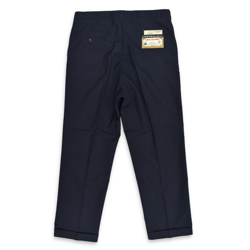 60's Deadstock LEVI'S 549-3318 STA-PREST SLACKS DARK NAVY... W38 L29