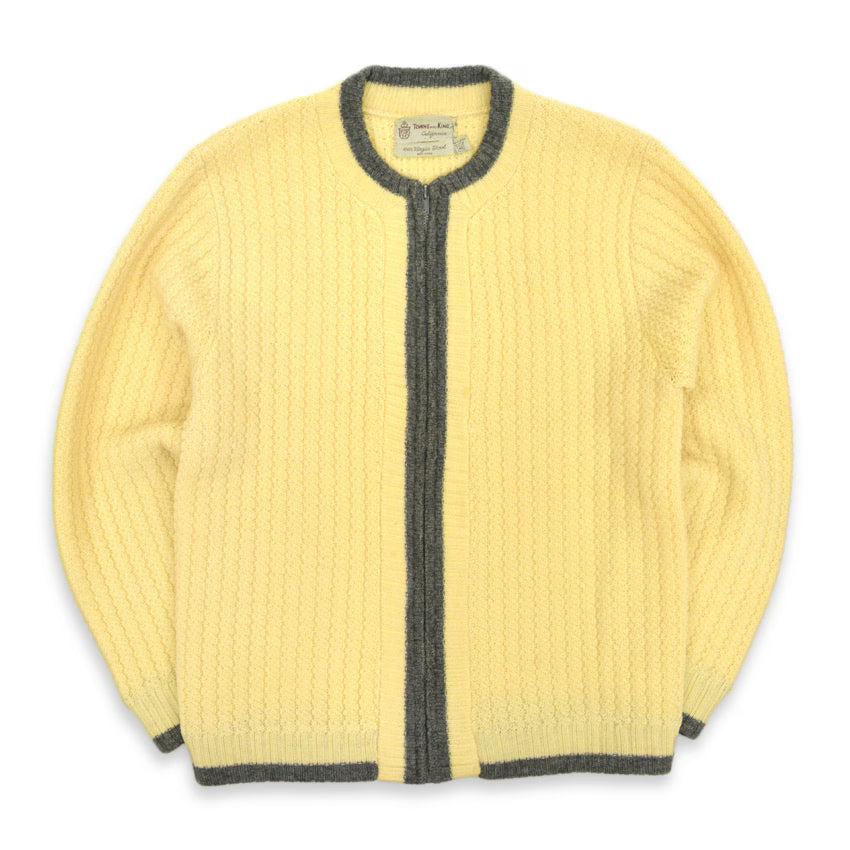 60's TOWNE AND KING, LTD California Zip Up Wool Sweater ... 40