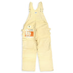 1970s Deadstock Lee Off-White Overalls, Double Knee, with Apron, Lot.C44SB ... W40 L30