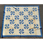 Circa 1920's Antique Fly Foot Pattern Patchwork Quilt...