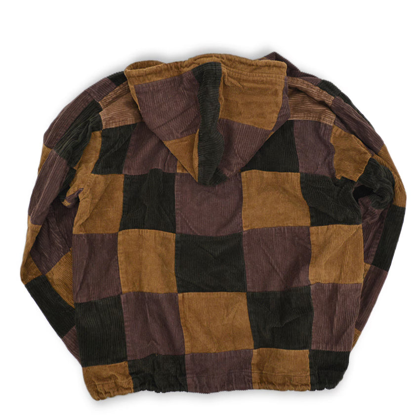 ~1990's IXCHEL CORDUROY PATCHWORK PULLOVER HOODIE... L