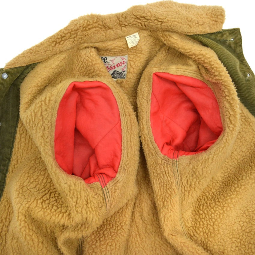1970's Lee Green Corduroy Boa Lining Coverall...