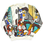 1980s Deadstock Picasso "Woman Sitting in Front of a Window" All Over Print Sweatshirt... L