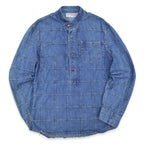 1970's ON TIME DENIM PATCHWORK PULL OVER SHIRT...L