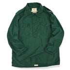 1960's~ USARMY SHIRT, AGGRESSOR COTTON SATEEN GREEN SHADE 255... L