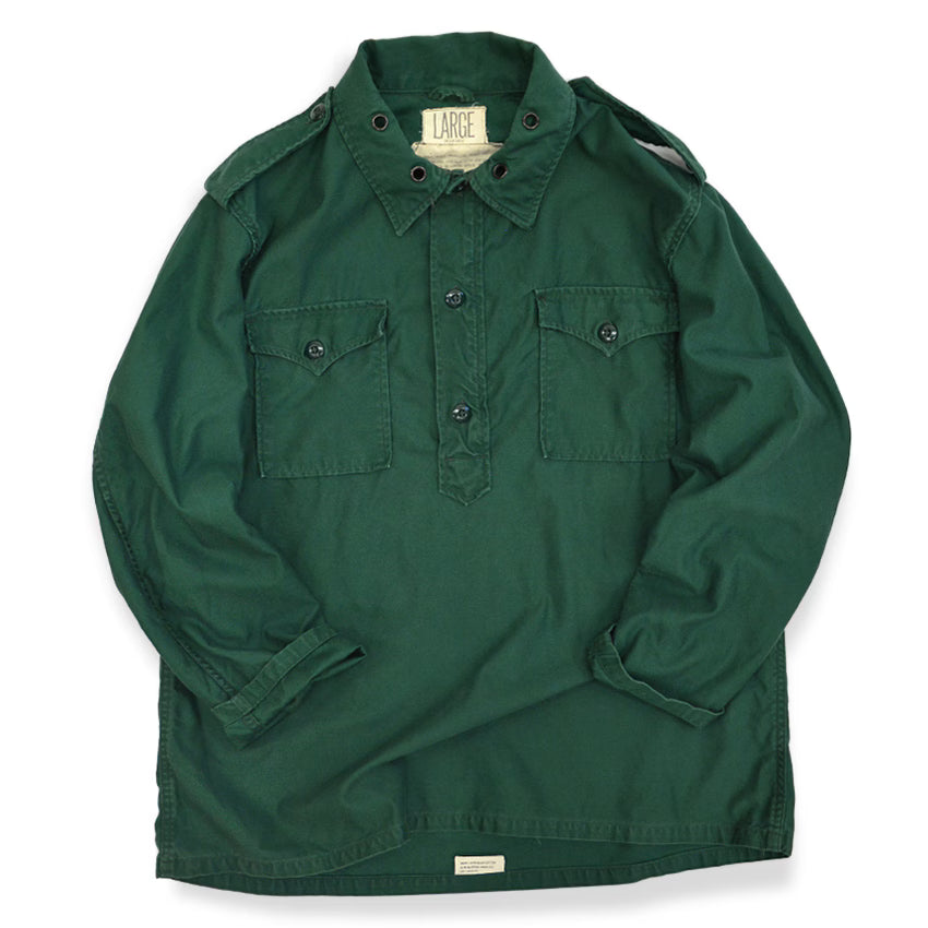 1960's~ USARMY SHIRT, AGGRESSOR COTTON SATEEN GREEN SHADE 255... L