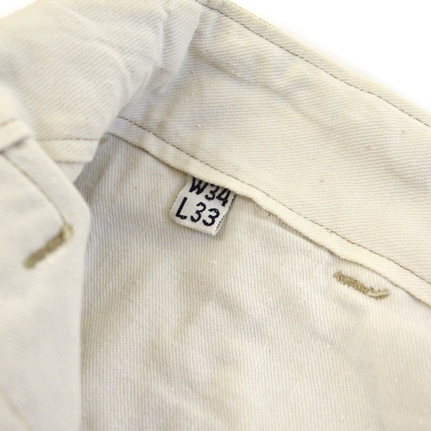 1940's USARMY TROUSERS COTTON KAHKI CHINO... W32.5 L26