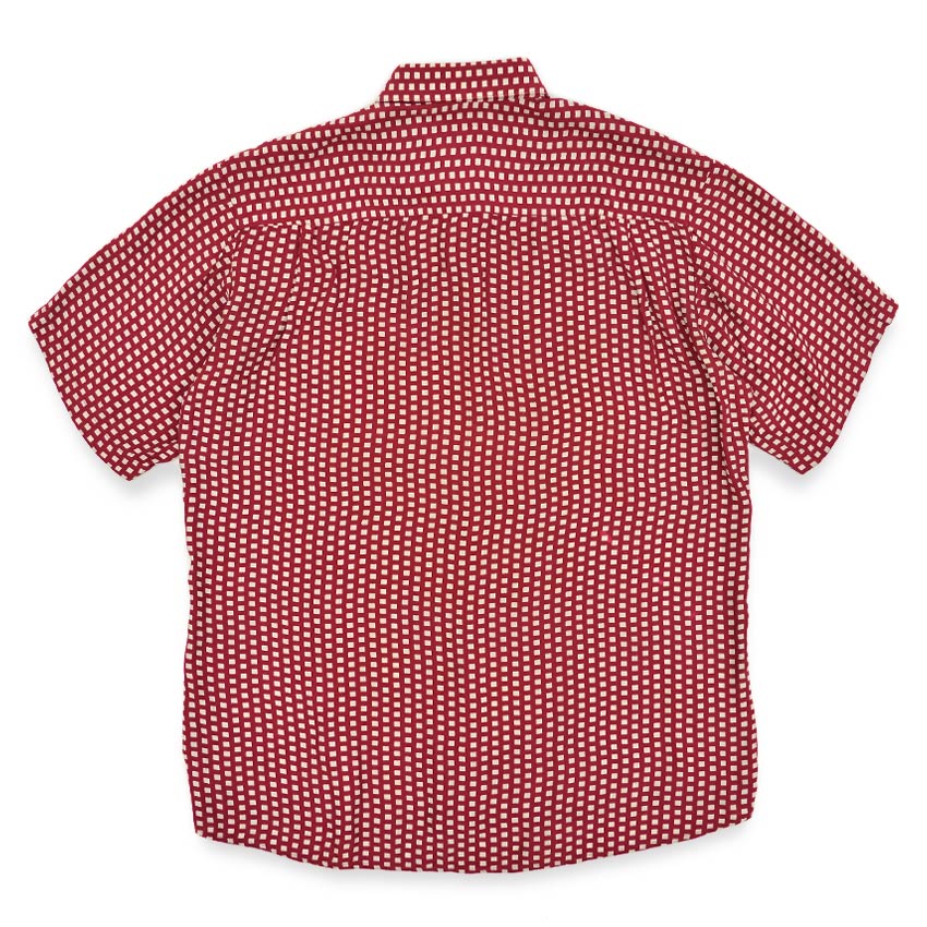 1960's〜 Deora Square Dots Rayon S/S Shirt Blood ... 40