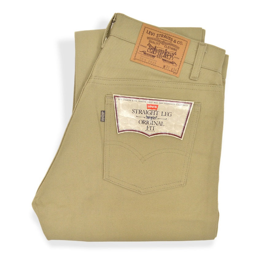 1980's Deadstock Levi's 505 KAHKI TWILL PANTS... W31 L34
