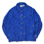1990's CHICO'S DESIGN Kanji PRINT LINEN SHIRT...