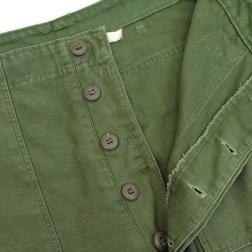 1960's USARMY COTTON SATEEN OG-107 BAKER PANTS SLIM CUSTOM... W31 L32