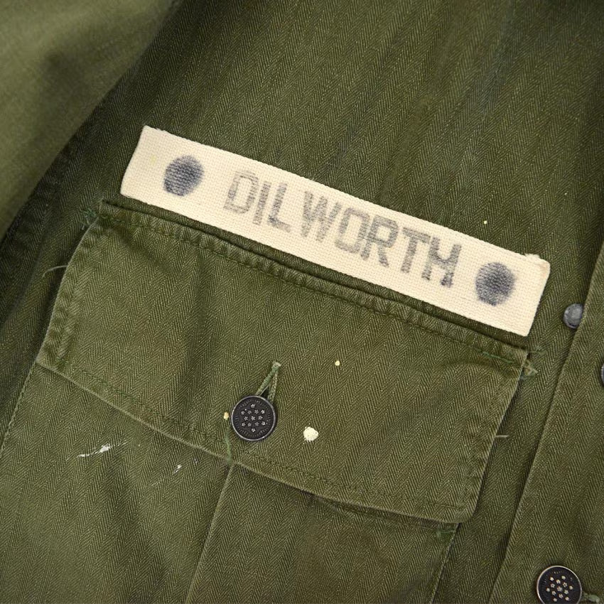 1940's U.S.ARMY M-43 HBT JACKET WITH NAME TAG ... 36R