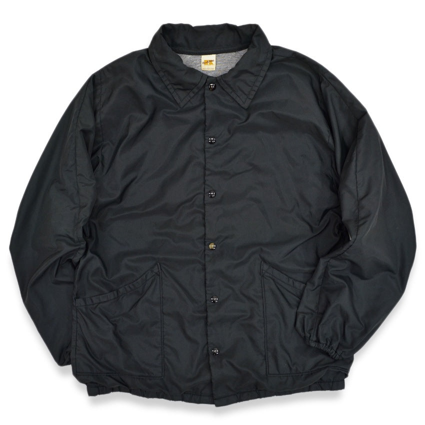 1970's~ RUSSELL ALL BLACK COACH JACKET... L