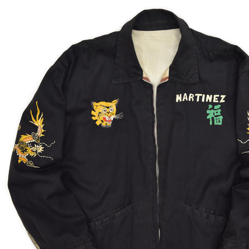 1960s VIETNAM SOUVENIR JACKET (Vietnamese style jacket) 65-66 with embroidered name...