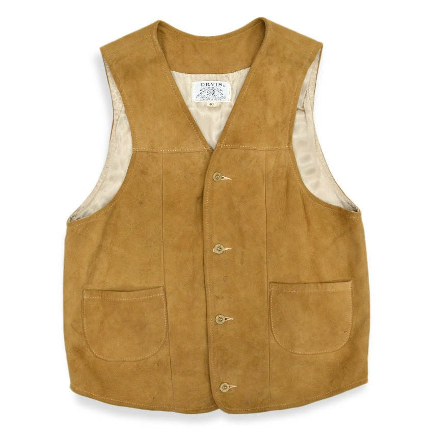 ~1960's ORVIS FISHING & TACKLE DEERSKIN VEST...40