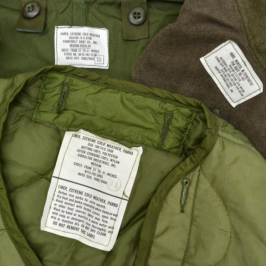 1970s Deadstock US Army M-65 Parka, with original seals, full set... Size M