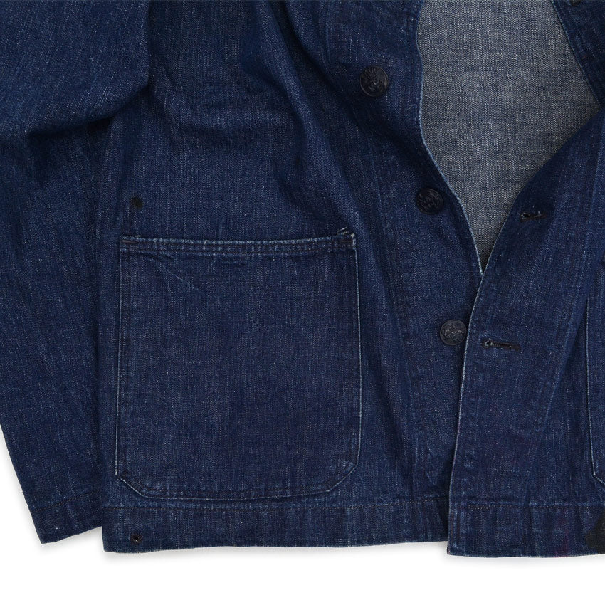 1940's U.S.NAVY WW2 SHAWL COLLAR DENIM JACKET BACK PAINT DARK ...