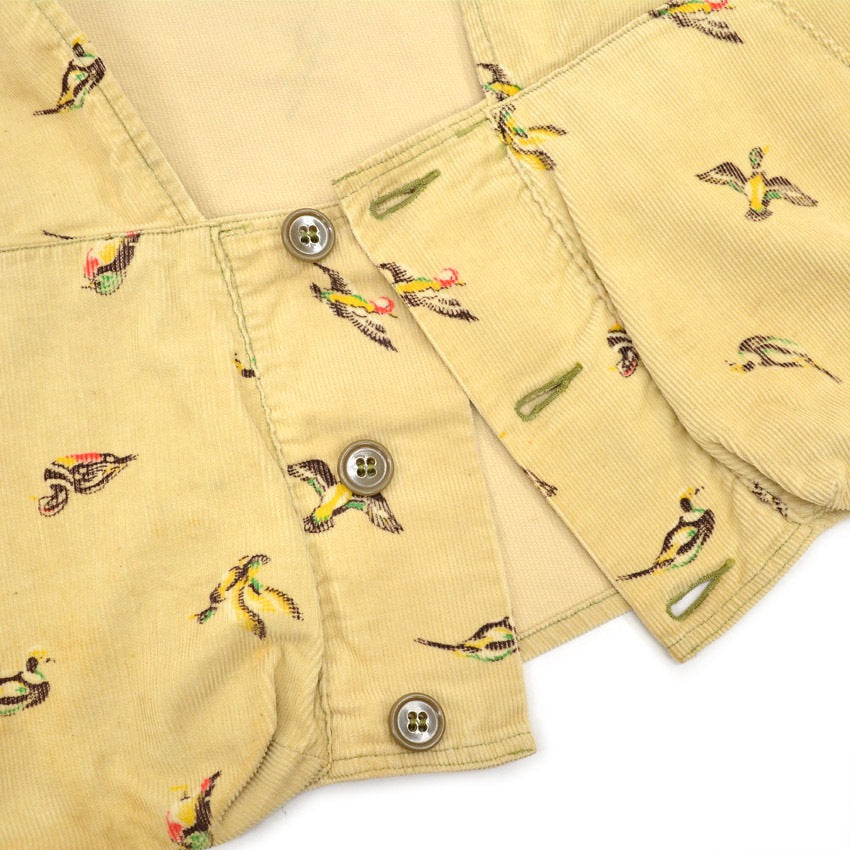 ~1950's UTICA Duxbak ROD AND GUN CLUB PRINT CORDUROY VEST... Fits like S