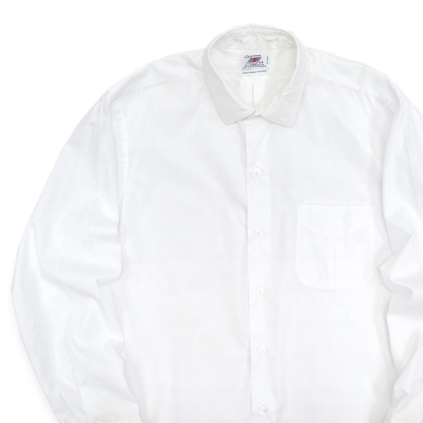 1960's DEADSTOCK LUXURIOUS PIMA COTTON WHITE SHIRT ... 161/2