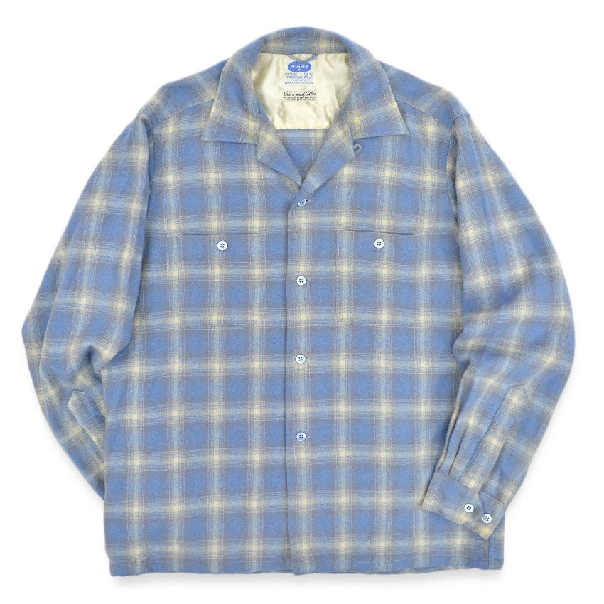 1950's PILGRIM PLAID VIRGIN WOOL SHIRT ... M