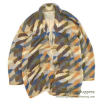 ~1990's MULTI COLOR MOHAIR SHAWL COLLAR JACKET...