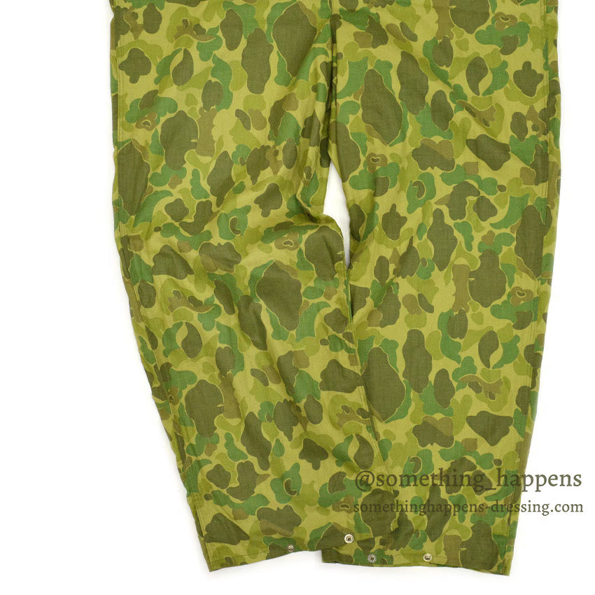 ~1960's DEADSTOCK FROGSKIN CAMO HBT HUNTING OVERALL...EX-LARGE