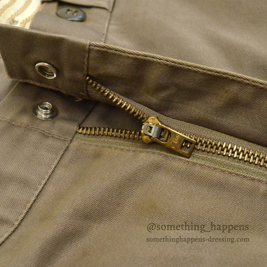 1960's 10-X SMOKY GRAY HUNTING PANTS LEATHER PATCH... W38 L28