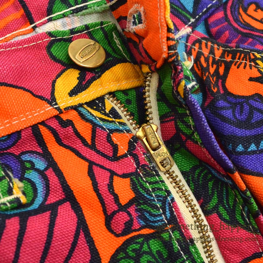 1960's~ CARHARTT CRAZY ZODIAC PATTERN PANTS...W35 L31