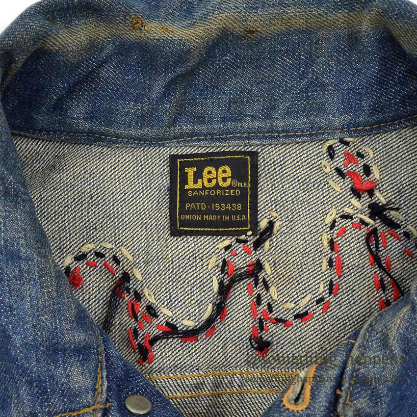1970's Lee EMBROIDERY DENIM JACKET ... Fits like 44