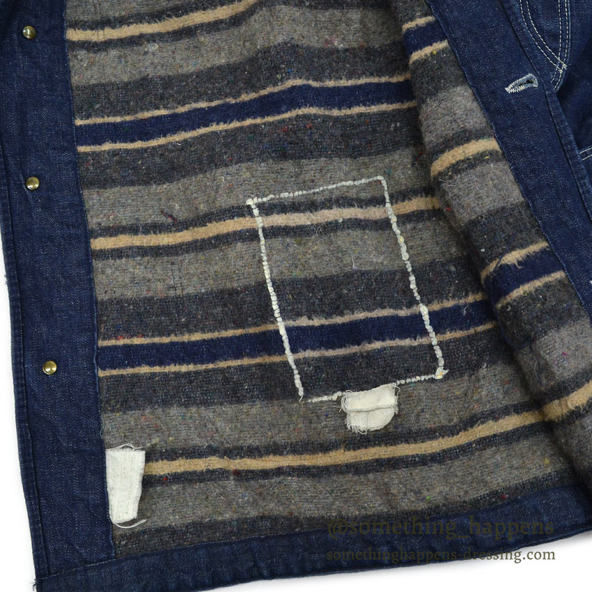 1950's UNKNOWN DENIM COVERALL BLANKET DARK... Fits like 36
