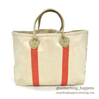 1980's LLBEAN BOAT AND TOTE LEATHER HANDLE... LARGE