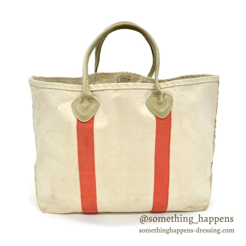1980's LLBEAN BOAT AND TOTE LEATHER HANDLE... LARGE