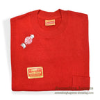 1960's DEADSTOCK HEALTHKNIT RED POCKET-TEE ... L