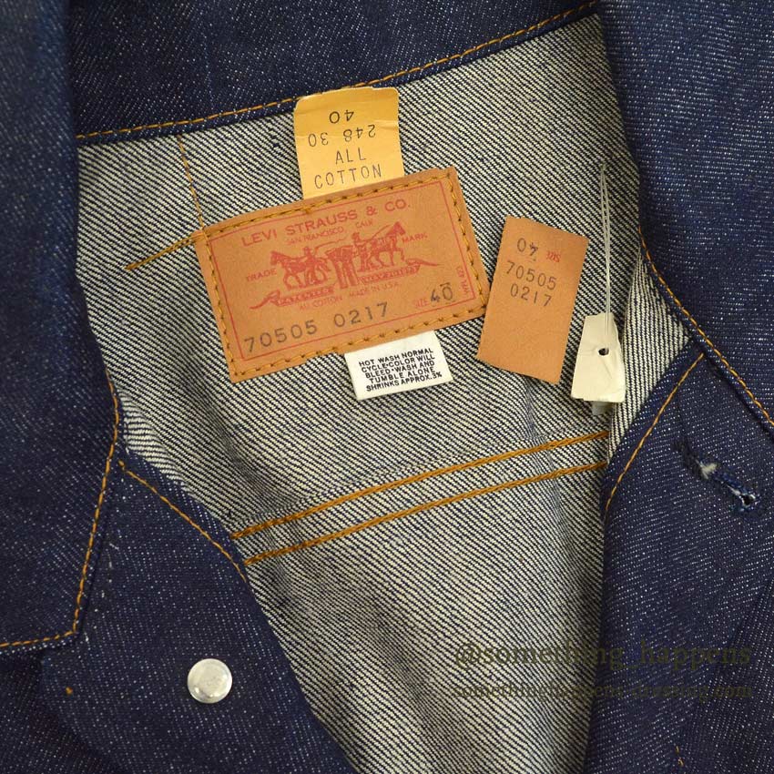 1970's DEADSTOCK Levi's 70505 small-e DENIM JACKET... 40