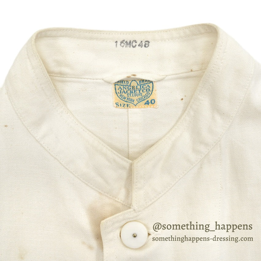 ~1930's ANGELICA JACKET CO. WHITE COVERALL CHANGE BUTTON... 40