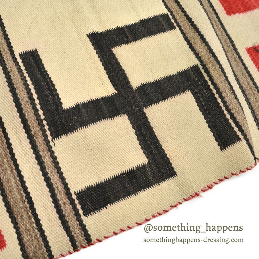 c.1920's NAVAJO RUG WHIRLING LOGS SWASTIKA... 135cm/91cm