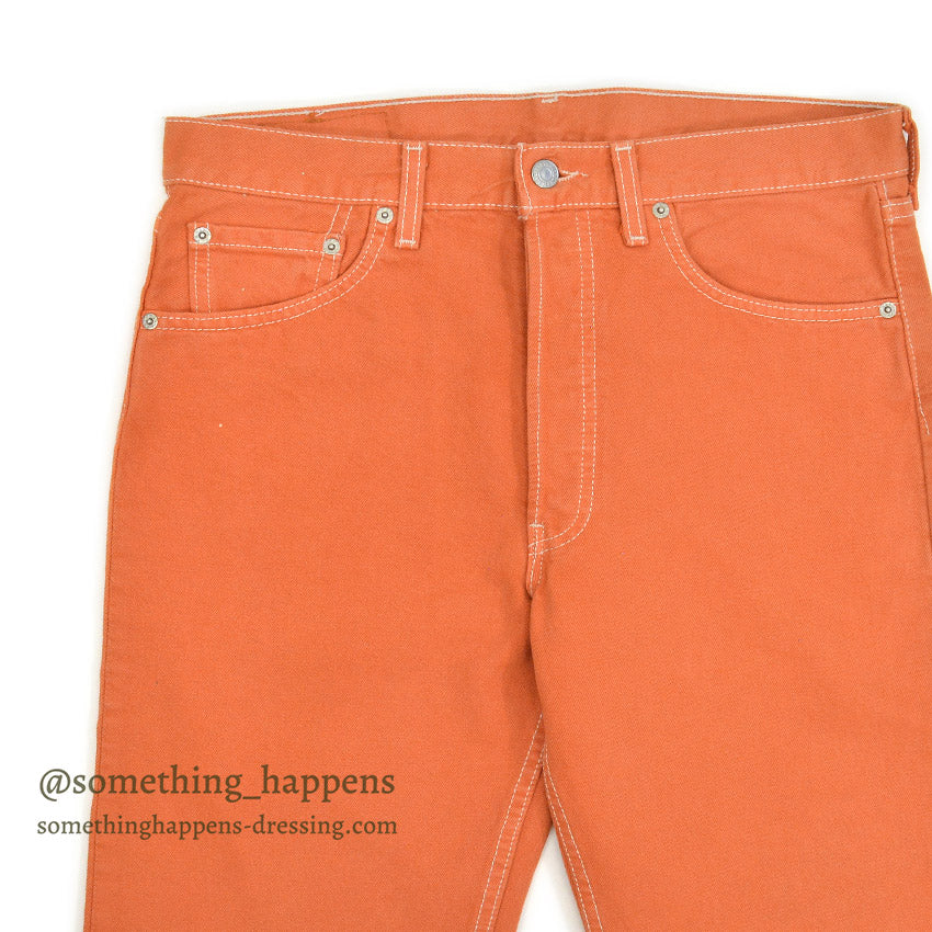 DEADSTOCK Levi's 501 ORANGE DENIM PANTS Made in USA... W33/L30