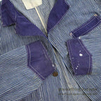 1930's〜 UNUSUAL HICKORY STRIPE SERVICE COAT 機関車ボタン ... Fits like 38