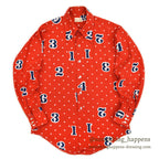1970's BIANDI CELLINI NUMBERS DOTS COTTON RAYON SHIRT ... M