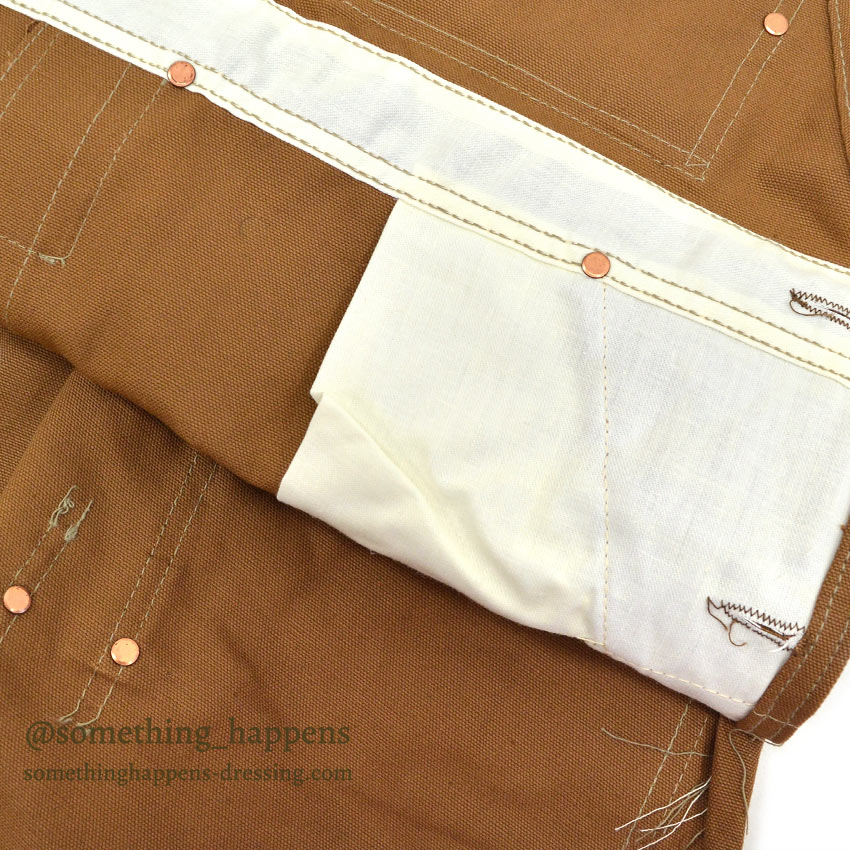 1970's DEADSTOCK CARHARTT BROWN DUCK DOUBLE KNEE OVERALL ...W36/L28