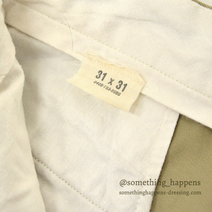 1960's USARMY TROUSERS, MEN'S, COTTON UT 8.2 OZ. KAHKI SH-1 ... W31/L30