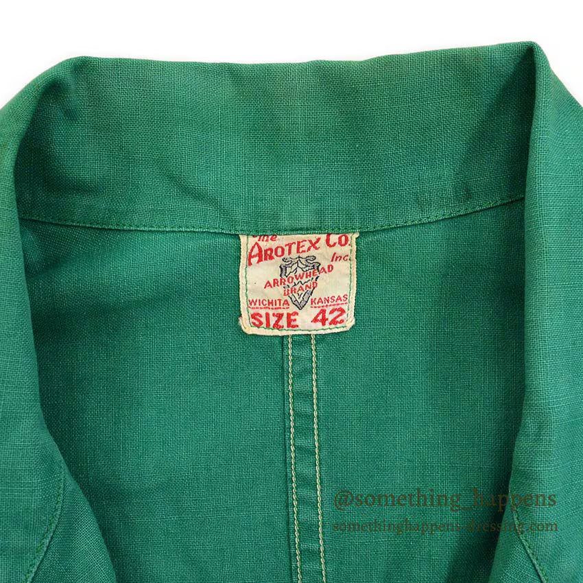 1950's THE AROTEX CO, INC GREEN WORK JACKET JUNK ... 42