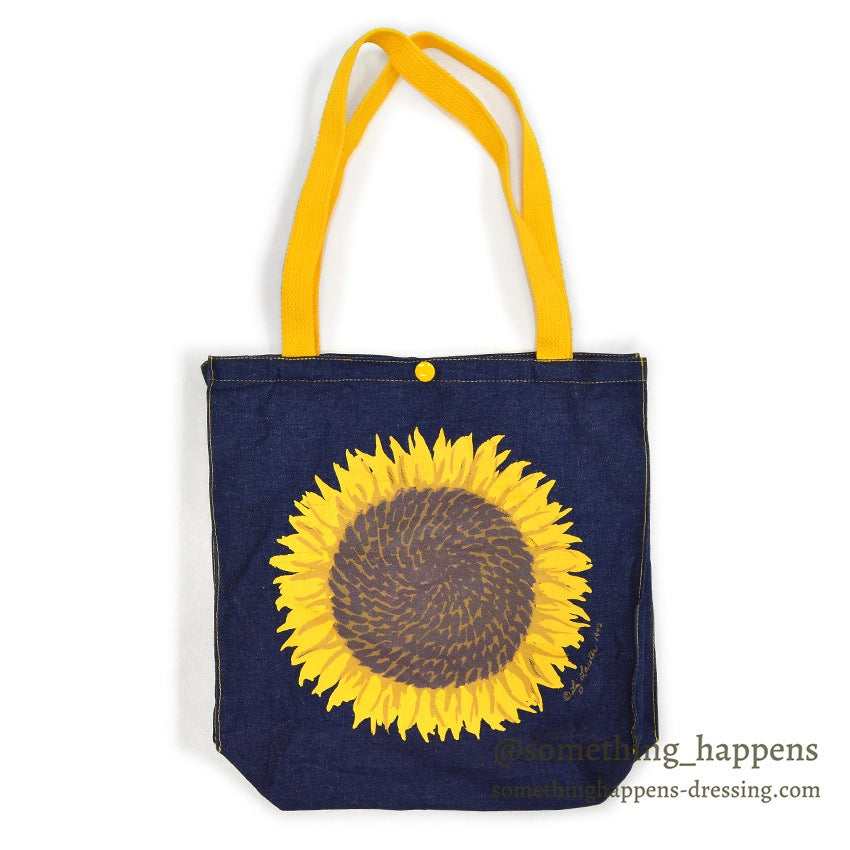 1990's LIZ LAUTER SUN FLOWER DENIM TOTE BAG ...