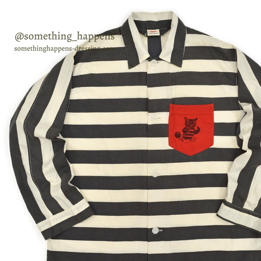 1950's VARSITY JAIL BIRDS STRIPES COSTUME SHIRT...L