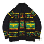 1950's INDIAN THUNDERBIRD HAND KNIT COWICHAN SWEATER BLACK...