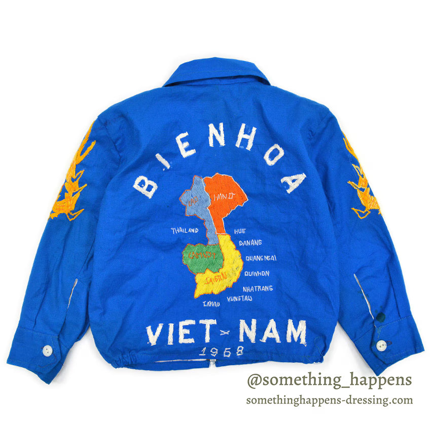 1960s Vietnam Souvenir Jacket (Vietnamese style) '68 Blue FOR KIDS...